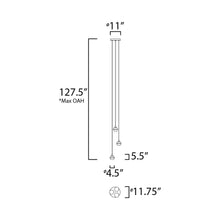 Load image into Gallery viewer, Swank LED Multi-Light Pendant Light - line drawing.