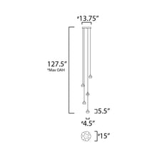 Load image into Gallery viewer, Swank LED Multi-Light Pendant Light - line drawing.