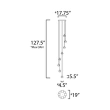 Load image into Gallery viewer, Swank LED Multi-Light Pendant Light - line drawing.