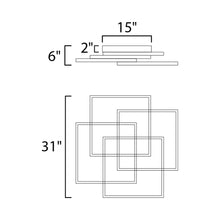 Load image into Gallery viewer, Traverse LED Flush Mount Ceiling Light - line drawing.