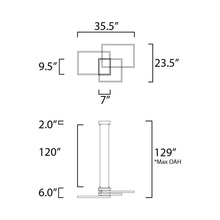 Load image into Gallery viewer, Traverse LED Multi-Light Pendant Light - line drawing.