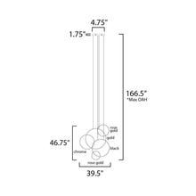 Load image into Gallery viewer, Union LED Multi-Light Pendant Light - line drawing.
