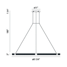 Load image into Gallery viewer, Admiral LED Chandelier - line drawing.