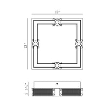 Load image into Gallery viewer, Admiral LED Flush Mount Ceiling Light - line drawing.