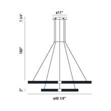 Load image into Gallery viewer, Admiral LED Multi Tier Chandelier - line drawing.