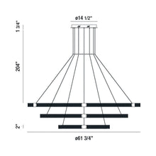 Load image into Gallery viewer, Admiral LED Multi Tier Chandelier - line drawing.