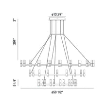 Load image into Gallery viewer, Albany LED Multi Tiered Chandelier - line drawing.