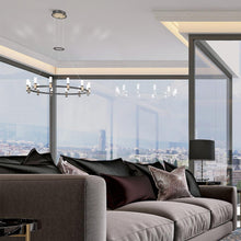 Load image into Gallery viewer, Albany LED Ring Chandelier in living room.