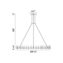 Load image into Gallery viewer, Albany LED Ring Chandelier - line drawing.
