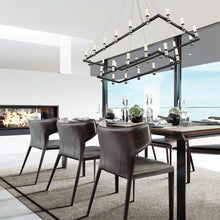 Load image into Gallery viewer, Altamont LED Rectangular Chandelier in dining room.