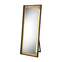 Load image into Gallery viewer, Anya LED Freestanding Mirror in Black/Gold.