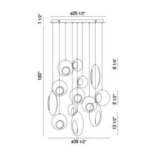 Load image into Gallery viewer, Arlington LED Multi Light Pendant Light - line drawing.