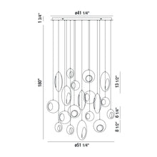 Load image into Gallery viewer, Arlington LED Multi Light Pendant Light - line drawing.