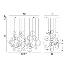 Load image into Gallery viewer, Arlington LED Multi Light Pendant Light - line drawing.
