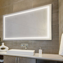 Load image into Gallery viewer, Aspen LED Rectangular Mirror in bathroom.
