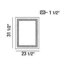 Load image into Gallery viewer, Aspen LED Rectangular Mirror - line drawing.