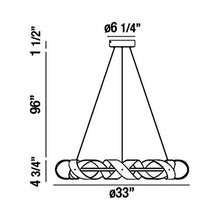 Load image into Gallery viewer, Banderia LED Chandelier - line drawing.
