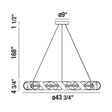 Load image into Gallery viewer, Banderia LED Chandelier - line drawing.