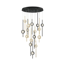 Load image into Gallery viewer, Barletta LED Multi Light Pendant Light in Black Anodized Aluminum/Brass Anodized Aluminum (16-Light).