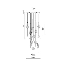 Load image into Gallery viewer, Barletta LED Multi Light Pendant Light - line drawing.