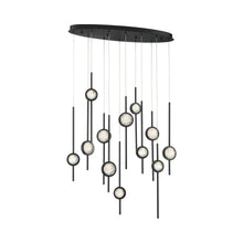 Load image into Gallery viewer, Barletta Oval LED Multi Light Pendant Light in Black.