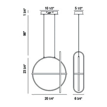 Load image into Gallery viewer, Berkley LED Chandelier - line drawing.