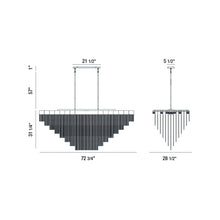 Load image into Gallery viewer, Bloomfield Oval LED Chandelier - line drawing.