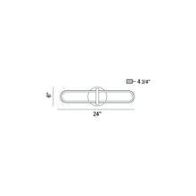 Load image into Gallery viewer, Botton LED Vanity Wall Light - line drawing.