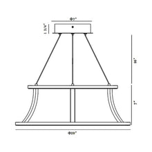 Load image into Gallery viewer, Cadoux LED Chandelier - line drawing.