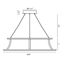 Load image into Gallery viewer, Cadoux LED Chandelier - line drawing.