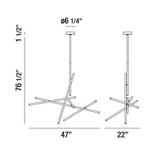 Load image into Gallery viewer, Crossroads LED Chandelier - line drawing.