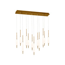 Load image into Gallery viewer, Cumberland Rectangular LED Multi Light Pendant Light in Brass.