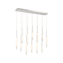 Load image into Gallery viewer, Cumberland Rectangular LED Multi Light Pendant Light in Satin Nickel.