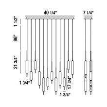 Load image into Gallery viewer, Cumberland Rectangular LED Multi Light Pendant Light - line drawing.
