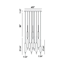 Load image into Gallery viewer, Cumberland Round LED Multi Light Pendant Light - line drawing.