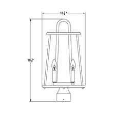 Load image into Gallery viewer, Daulle Outdoor Post Light - line drawing.