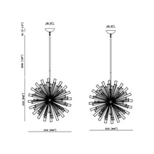 Load image into Gallery viewer, Dendelio Chandelier - line drawing.