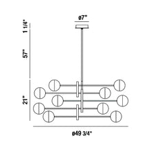 Load image into Gallery viewer, Fairmount LED Chandelier - line drawing.