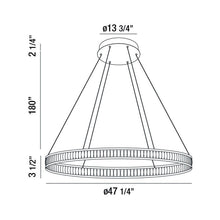Load image into Gallery viewer, Forster LED Ring Chandelier - line drawing 2.