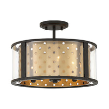 Load image into Gallery viewer, Grado Semi Flush Mount Ceiling Light in Gold.