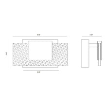 Load image into Gallery viewer, Kasha LED Bath Wall Light - line drawing.