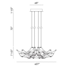 Load image into Gallery viewer, Leonardelli LED Chandelier - line drawing.
