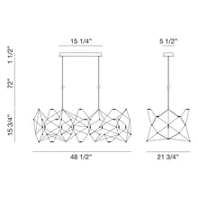 Load image into Gallery viewer, Leonardelli LED Chandelier - line drawing.