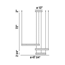 Load image into Gallery viewer, Minuta LED Multi Tier Chandelier - line drawing.