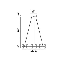Load image into Gallery viewer, Netto LED Chandelier - line drawing.