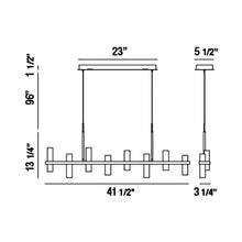 Load image into Gallery viewer, Netto LED Linear Pendant light - line drawing.