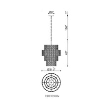 Load image into Gallery viewer, Perrene Multi Tier Chandelier - line drawing.