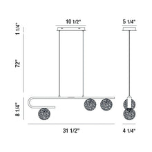 Load image into Gallery viewer, Phillimore LED Linear Pendant Light - line drawing.