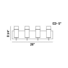 Load image into Gallery viewer, Pista Vanity Wall Light - line drawing.