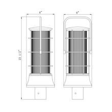 Load image into Gallery viewer, Rivamar Outdoor Post Light - line drawing.